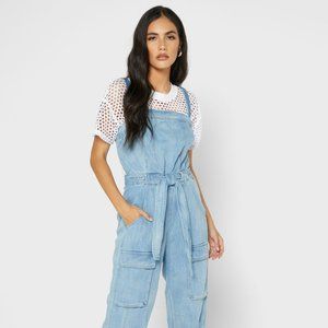 Free People Go West Utility Tie Waist Jumpsuit NWT